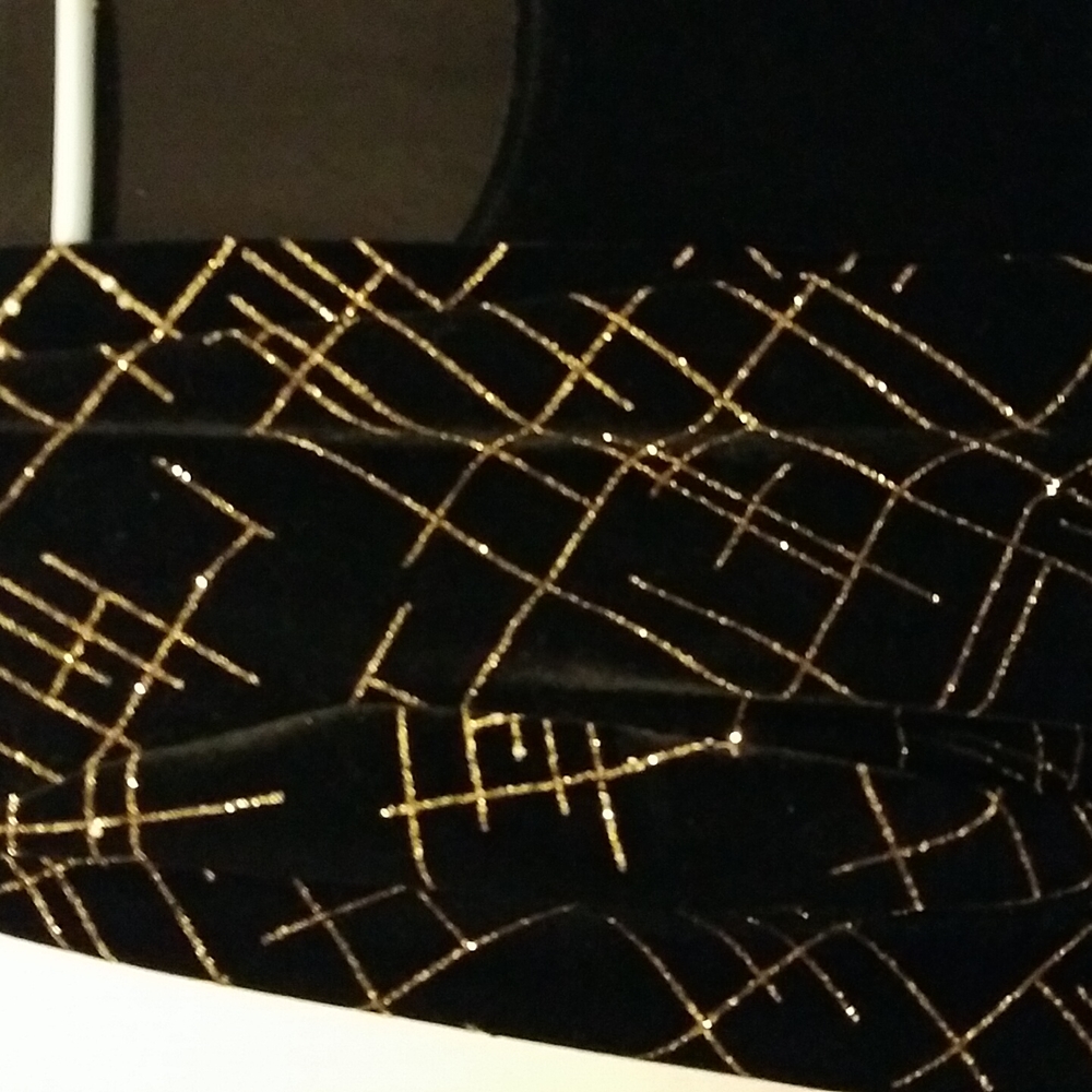 Black and Gold Velvet Jacket with Black Velvet Camisole. 1X